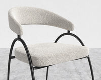 Uma Dining Chair - Black - Uma, Chatou Bouclé - Pearl
