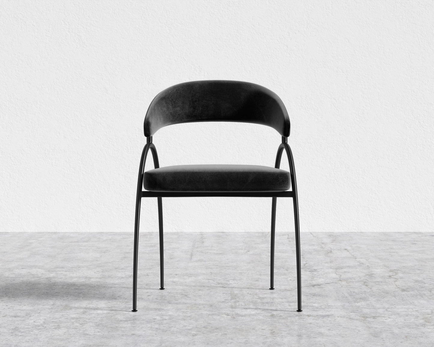 Uma Dining Chair - Black - Uma, Plush Velvet - Black