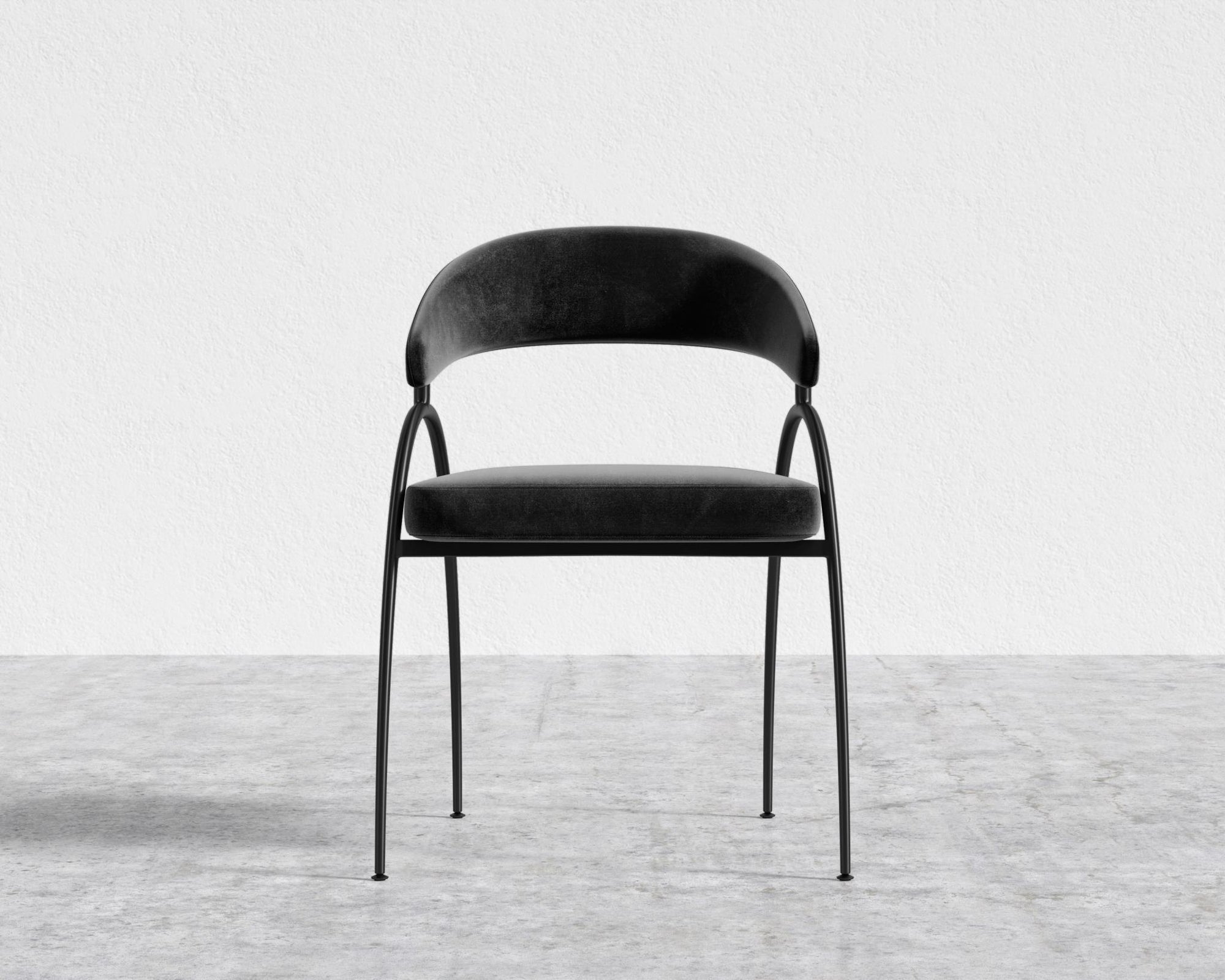 Uma Dining Chair - Black - Uma, Plush Velvet - Black