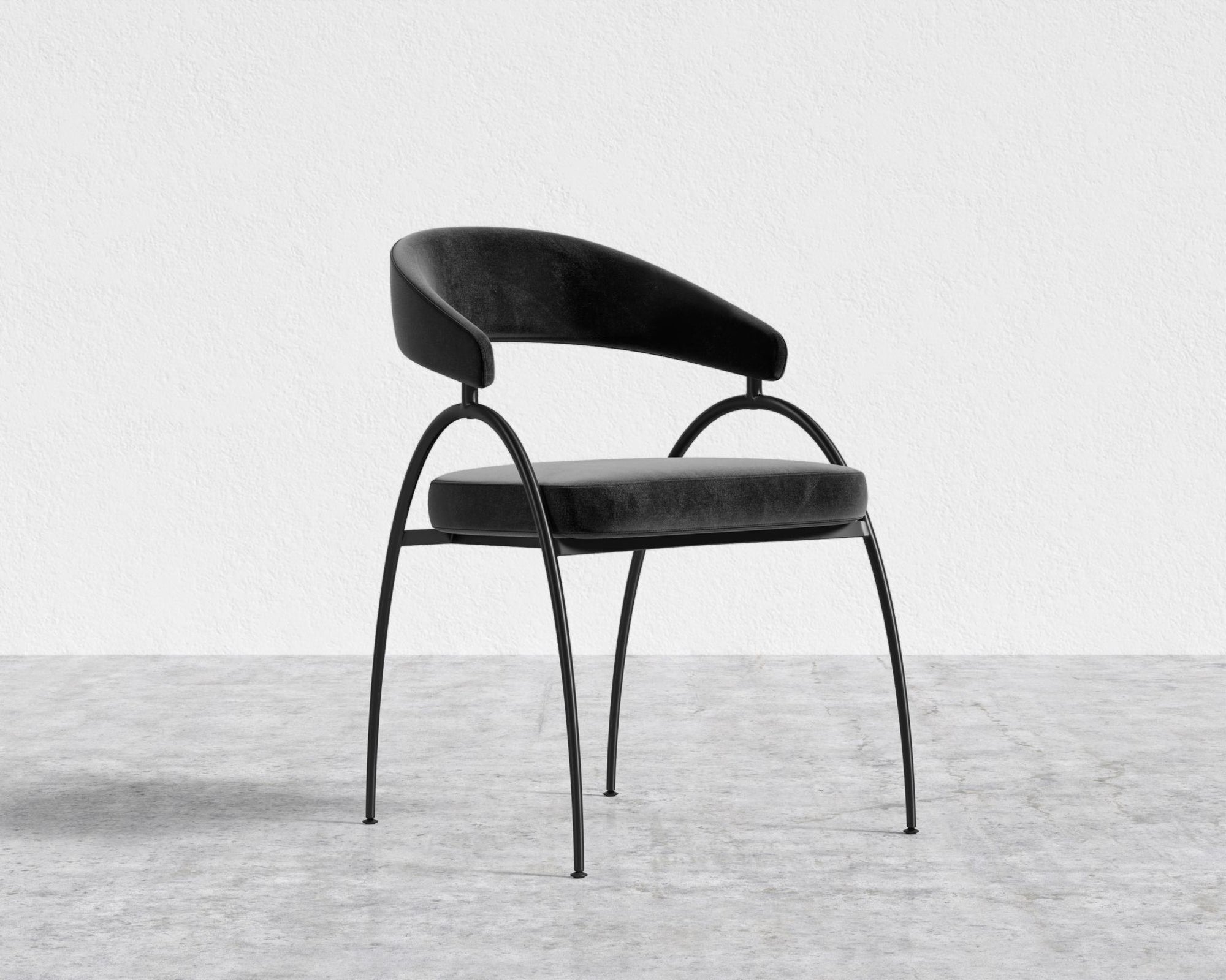 Uma Dining Chair - Black - Uma, Plush Velvet - Black