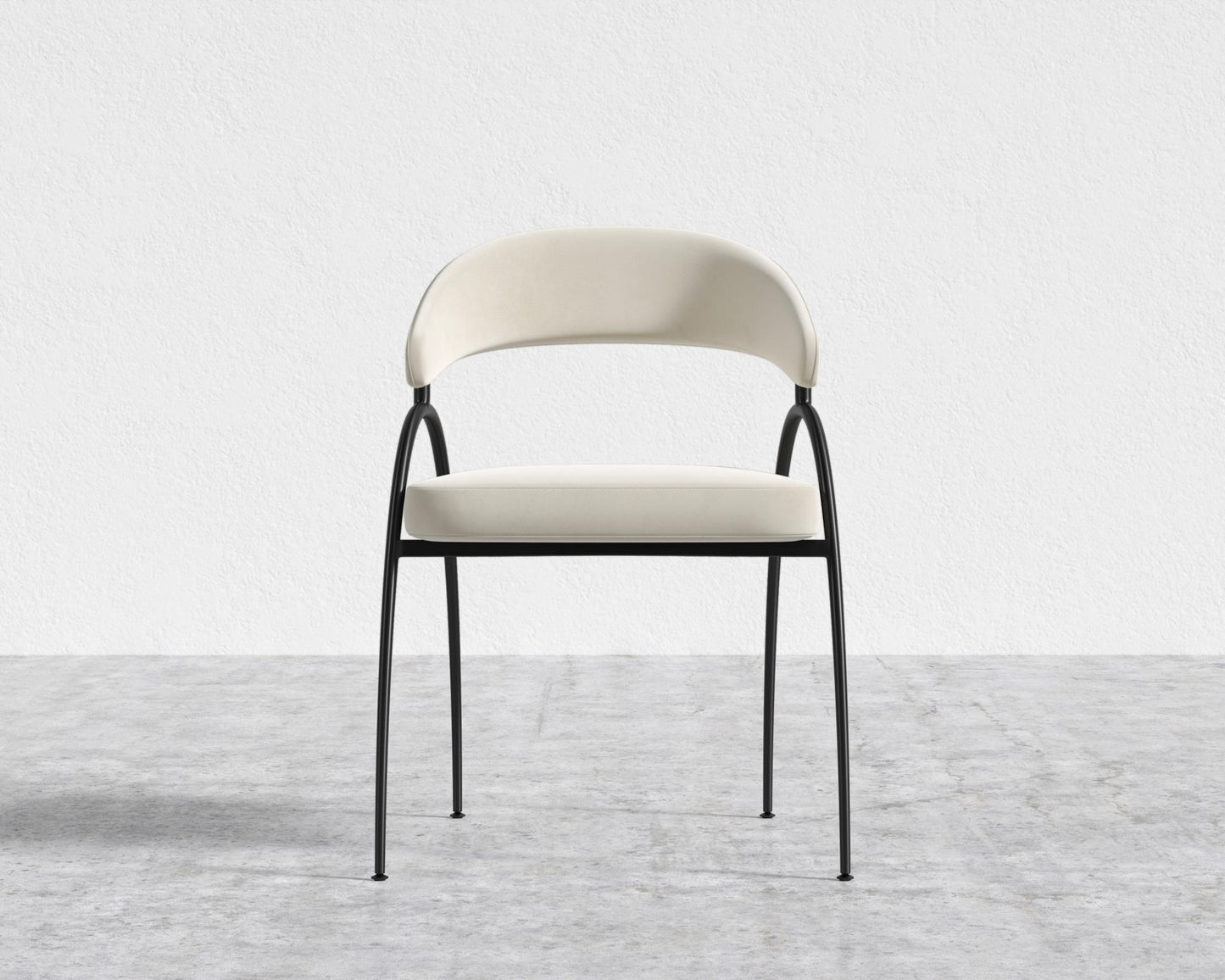 Uma Dining Chair - Black - Uma, Plush Velvet - Cloud