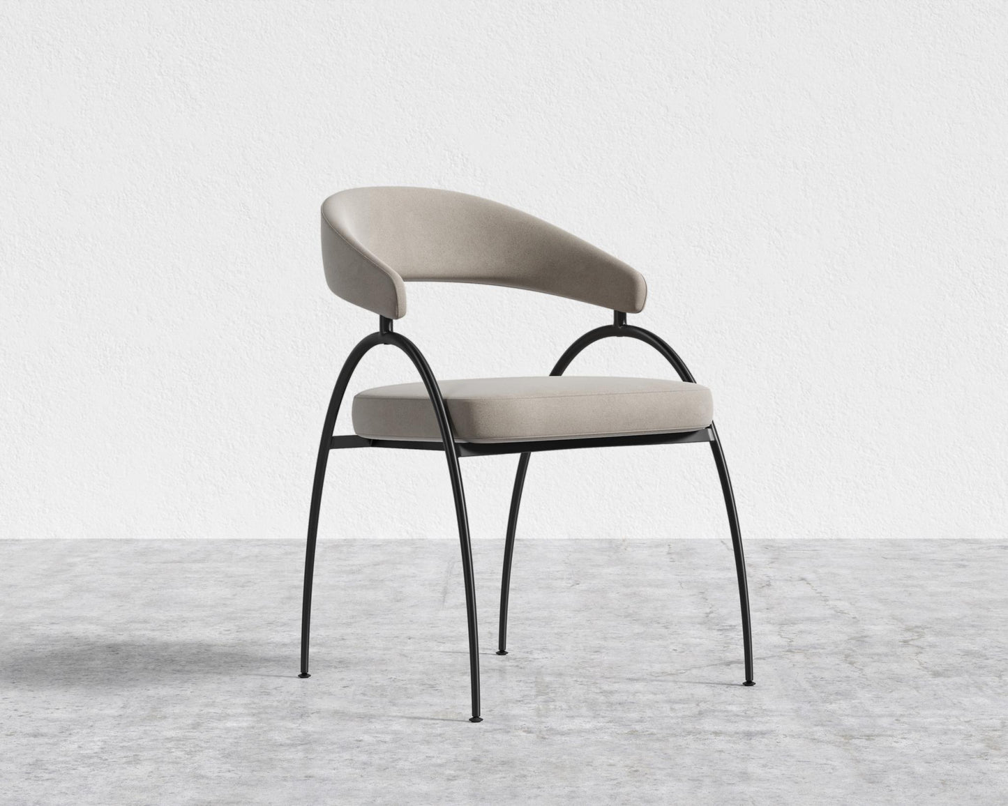 Uma Dining Chair - Black - Uma, Venice Vegan Suede - Latte