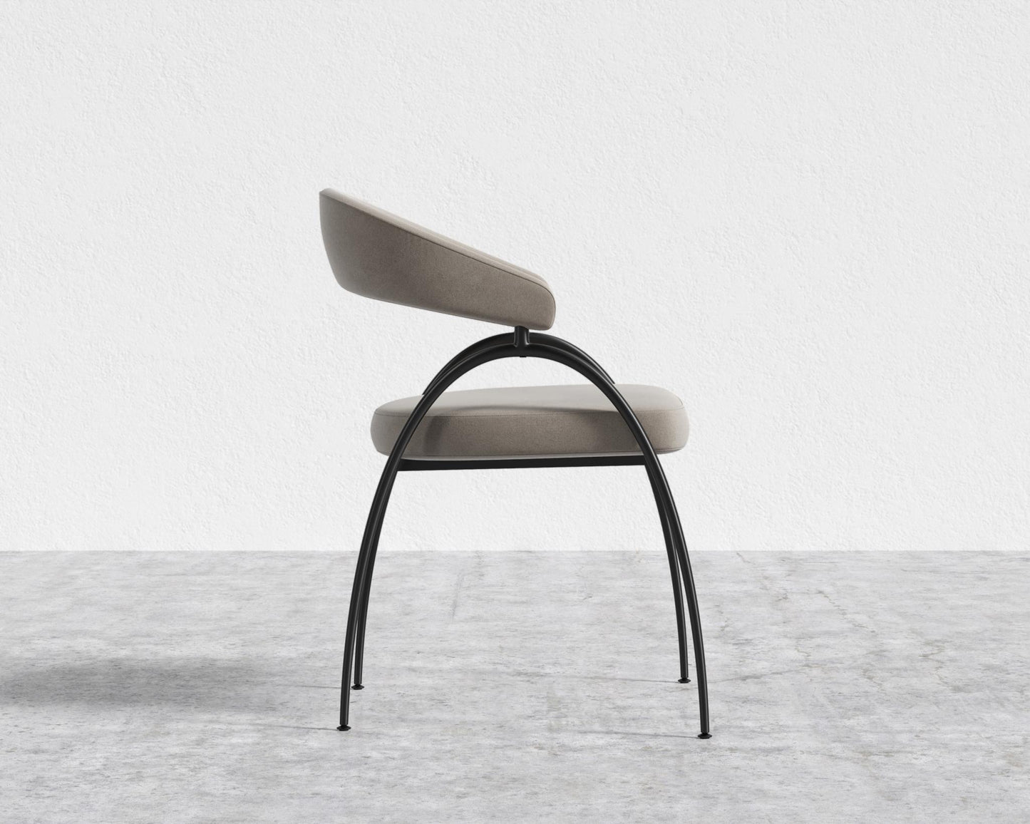Uma Dining Chair - Black - Uma, Venice Vegan Suede - Latte