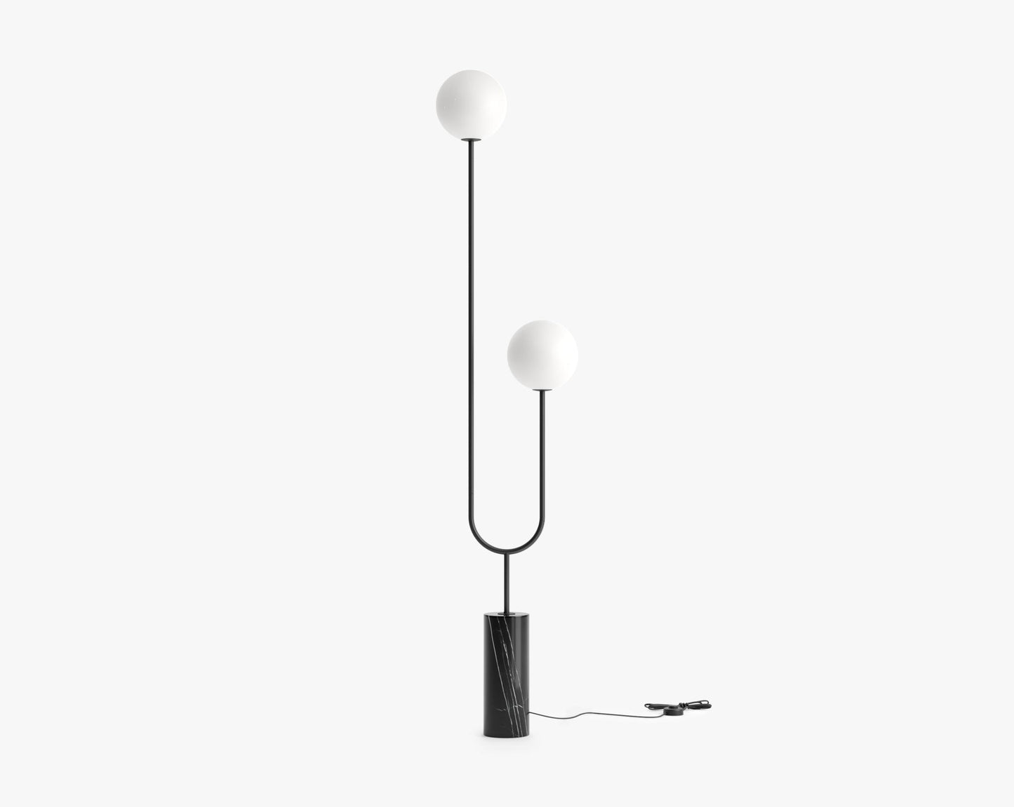 Uma Floor Lamp - Matte Black w/ Black Marble