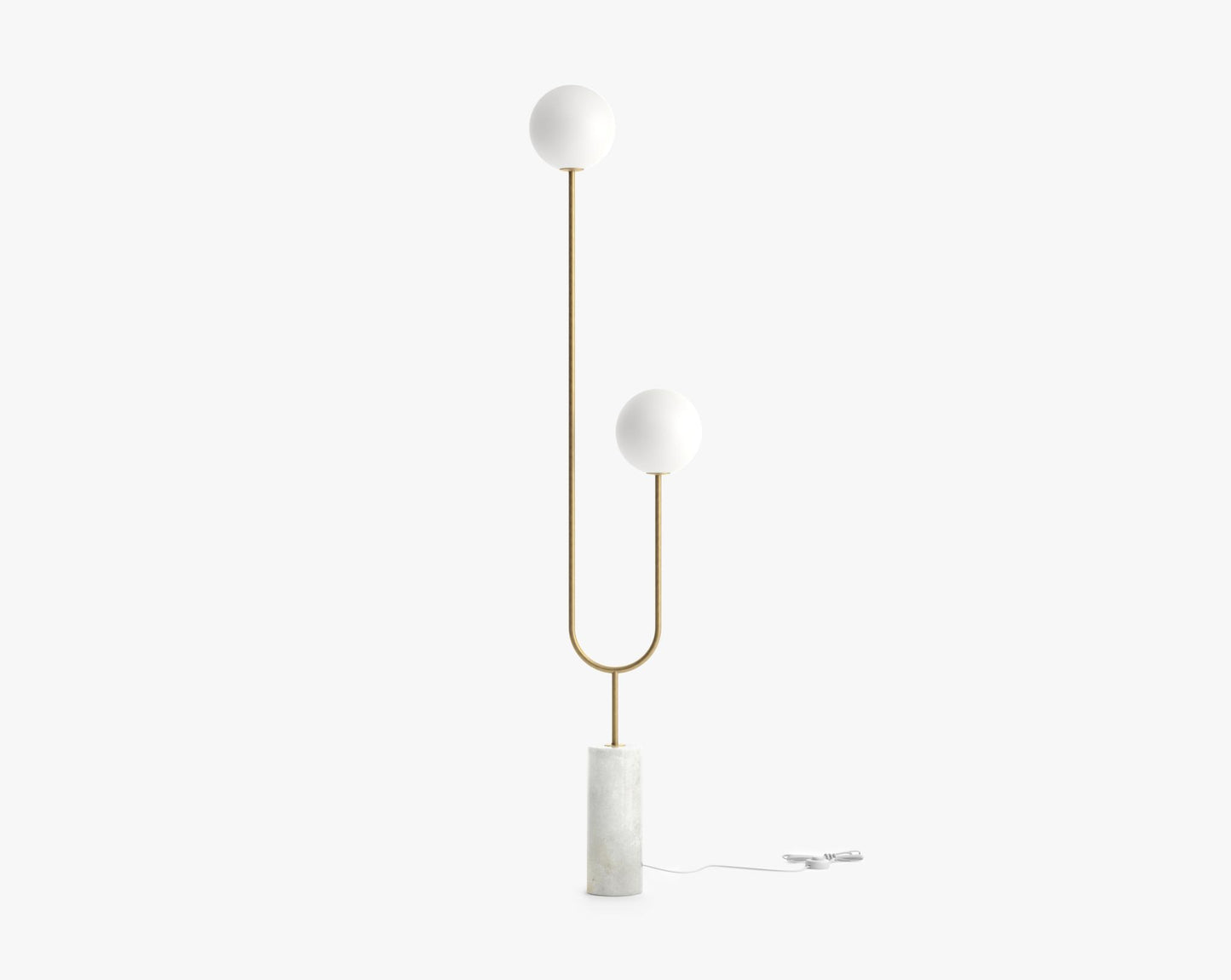 Uma Floor Lamp - Brass w/ Mandalay White Marble
