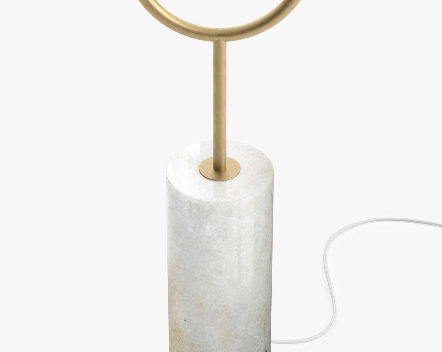 Uma Floor Lamp - Brass w/ Mandalay White Marble