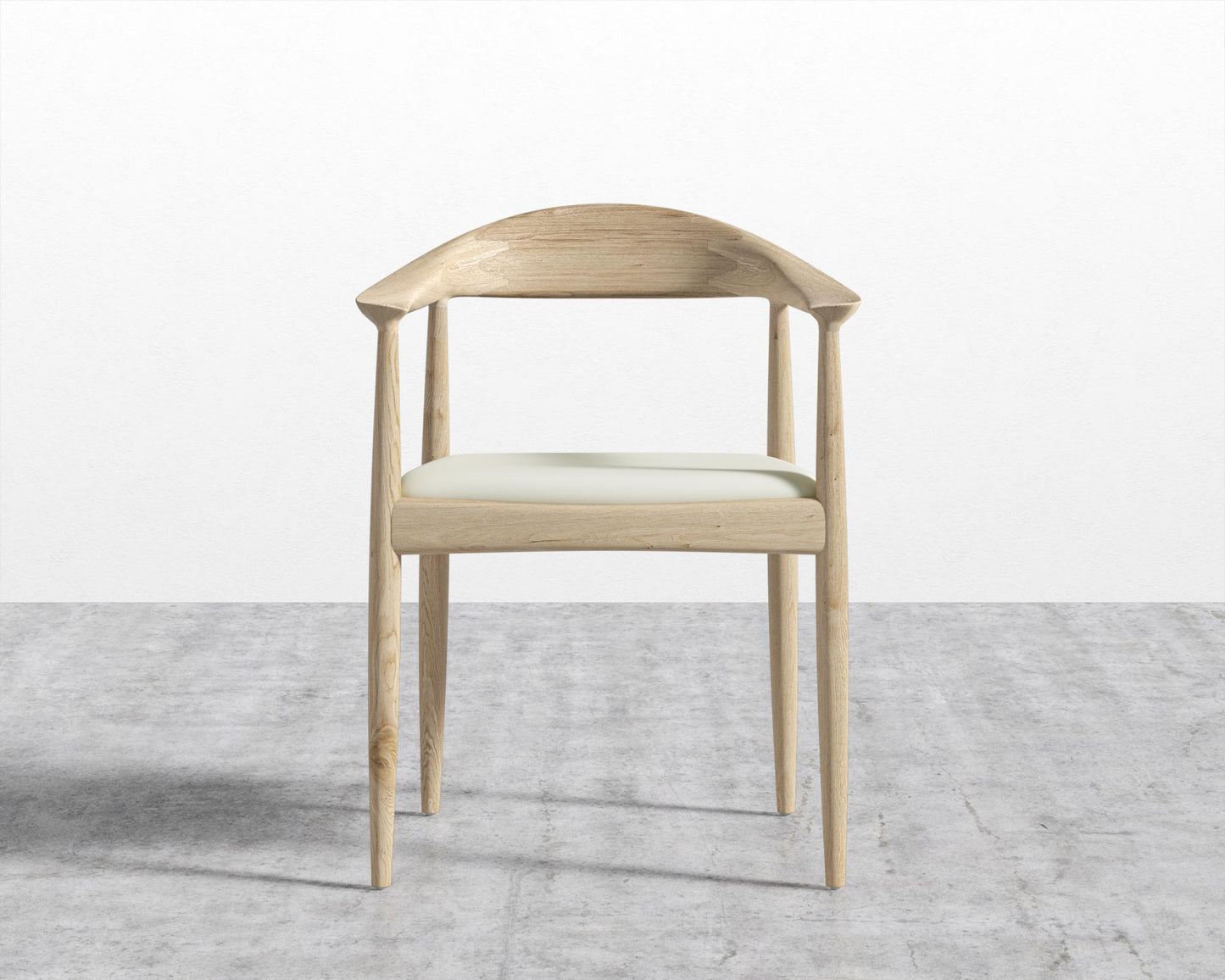Round Chair - Natural, PU Leather - Monaco Cream
