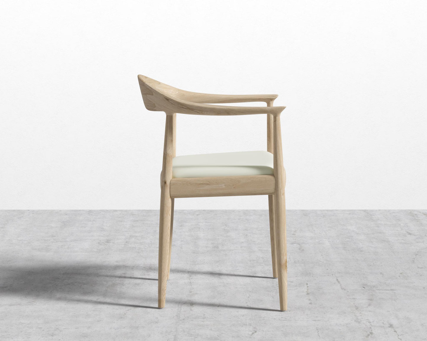 Round Chair - Natural, PU Leather - Monaco Cream