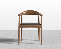 Round Chair - Natural, PU Leather - Monaco Black