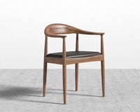 Round Chair - Natural, PU Leather - Monaco Black