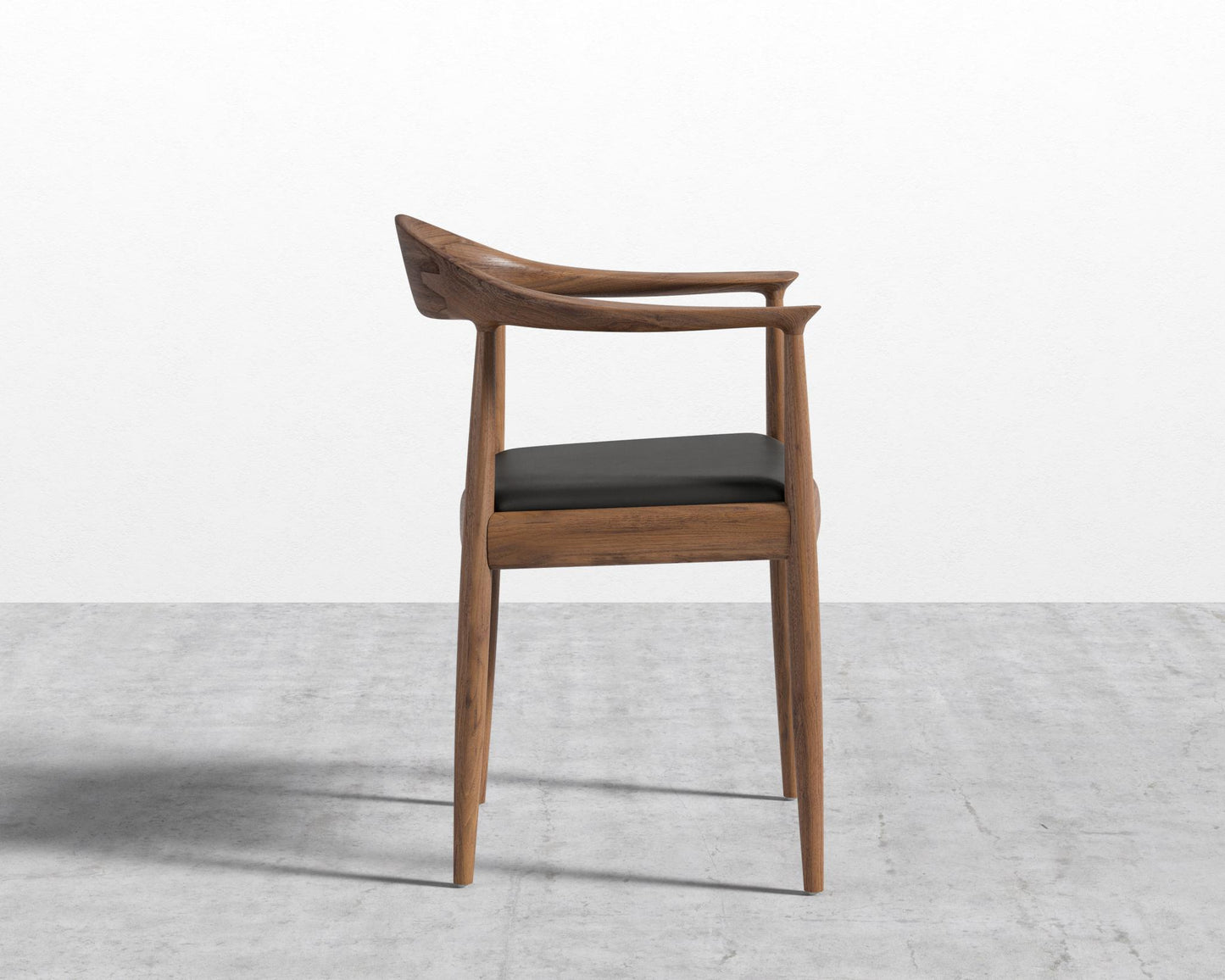 Round Chair - Natural, PU Leather - Monaco Black