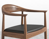 Round Chair - Natural, PU Leather - Monaco Black