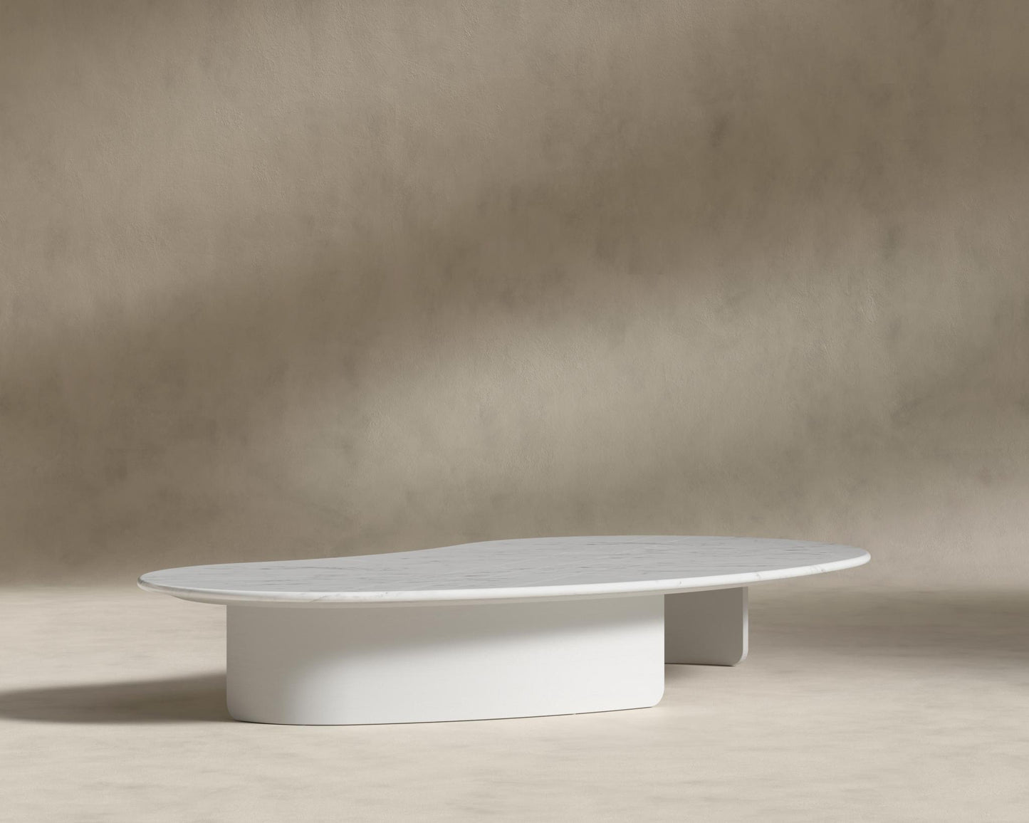 Valerian Coffee Table - Surface - White Carrara Marble, Alabaster Matte Lacquer with Grain