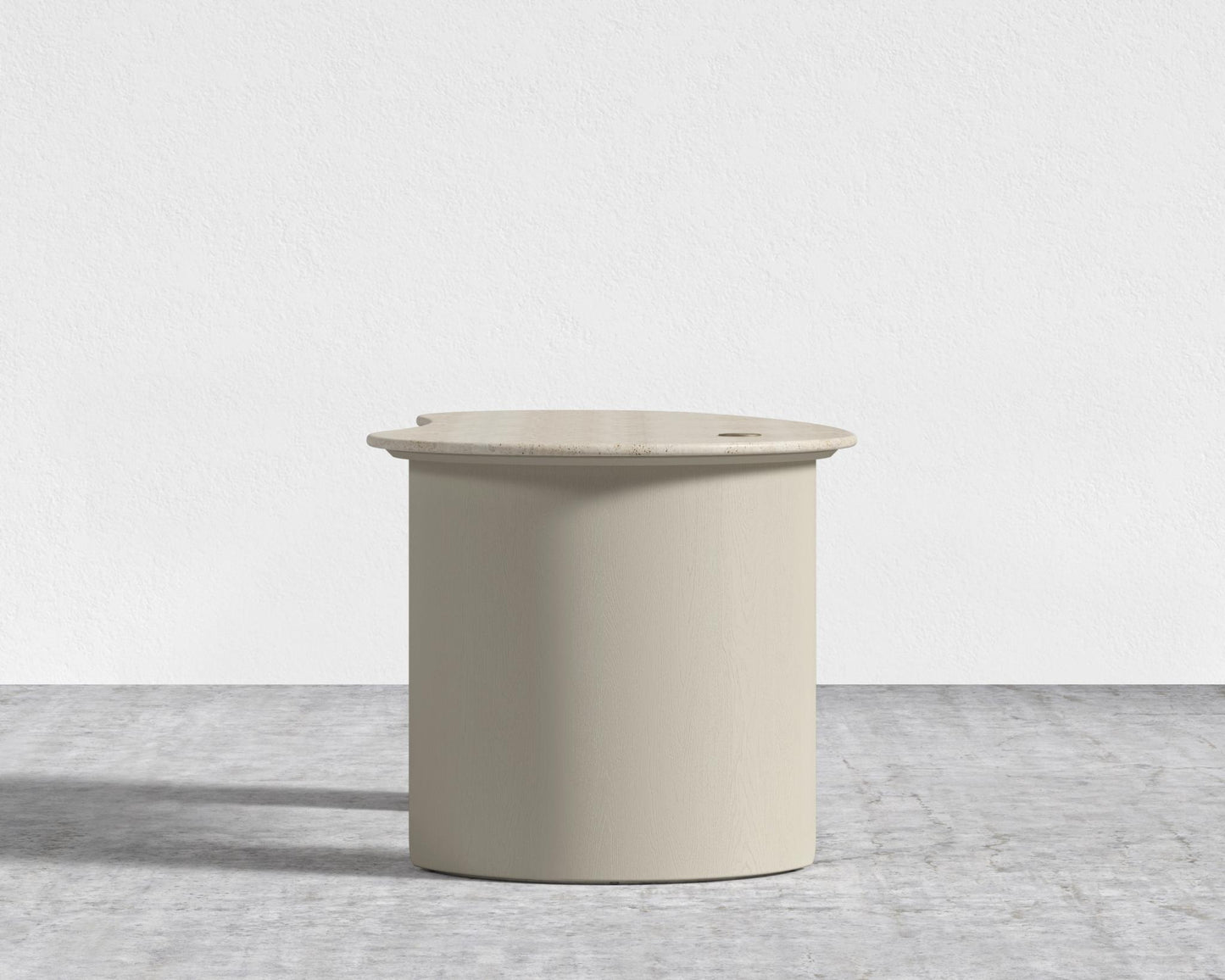 Valerian Desk - Surface - White Travertine, Alabaster Matte Lacquer with Grain