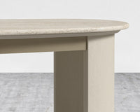 Valerian Desk - Surface - White Travertine, Alabaster Matte Lacquer with Grain