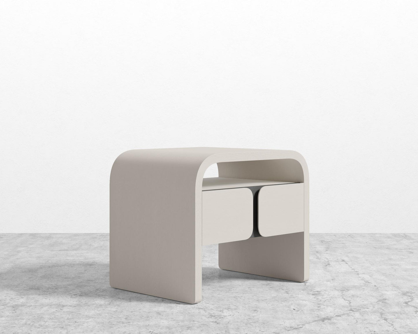 Vienna Nightstand - Alabaster Matte Lacquer w/ Black Oak Veneer