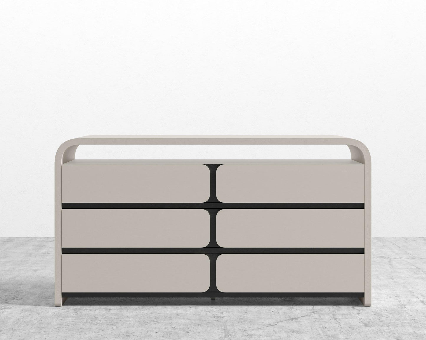 Vienna Dresser - Alabaster Matte Lacquer w/ Black Oak Veneer