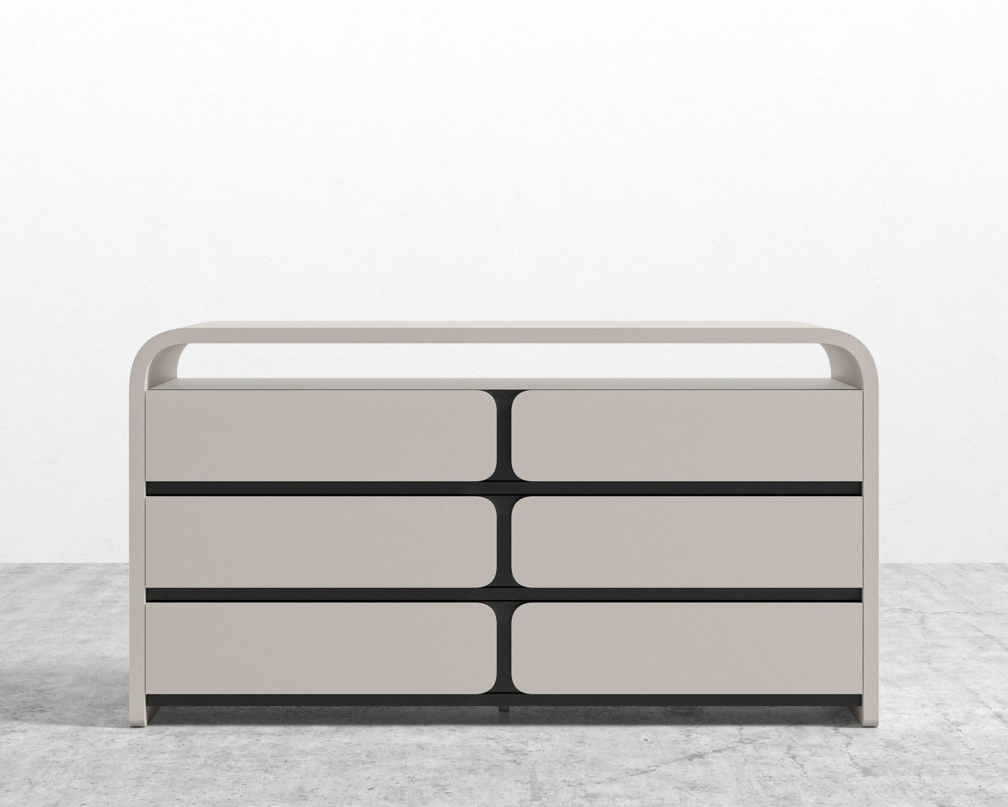 Vienna Dresser - Alabaster Matte Lacquer w/ Black Oak Veneer