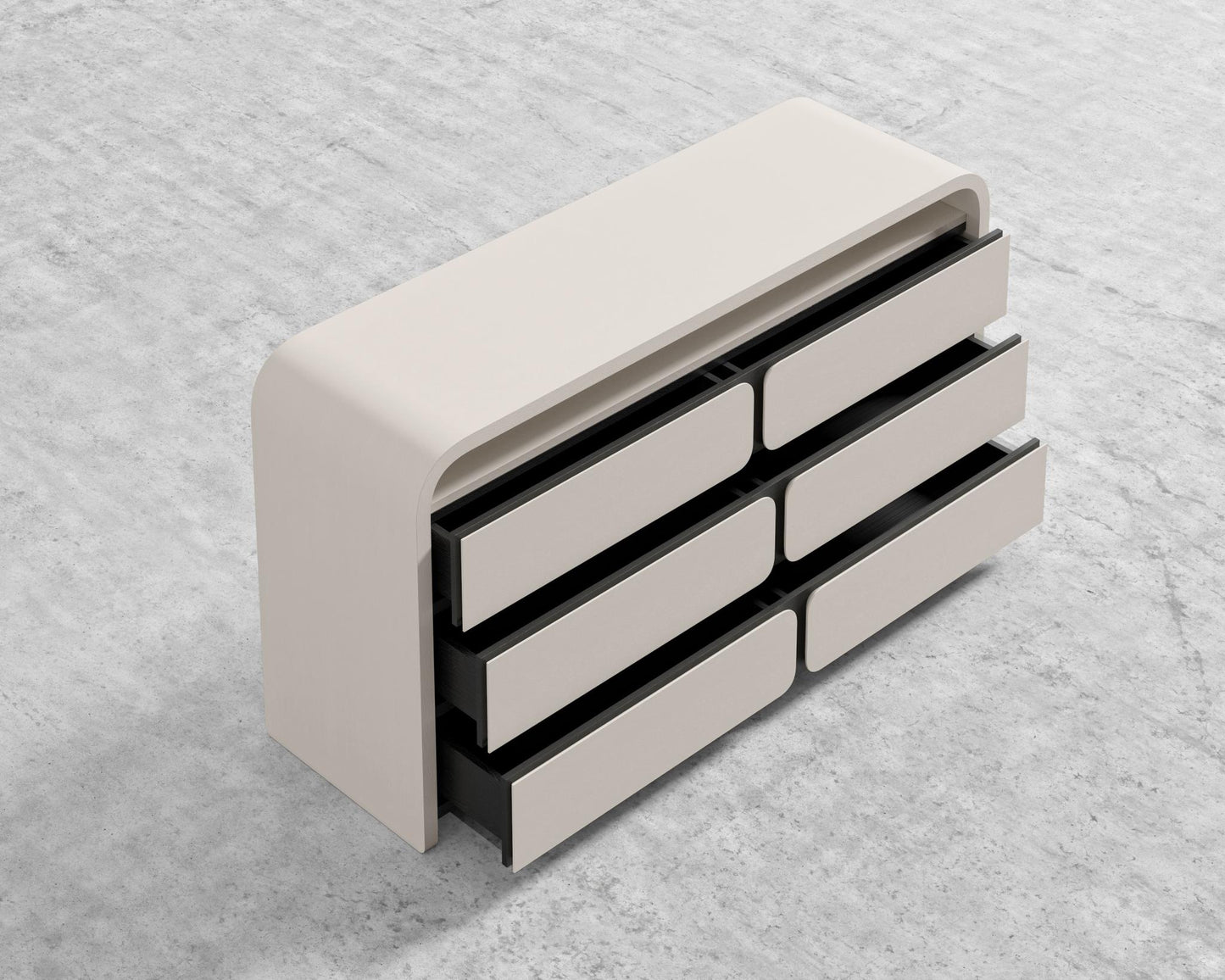 Vienna Dresser - Alabaster Matte Lacquer w/ Black Oak Veneer