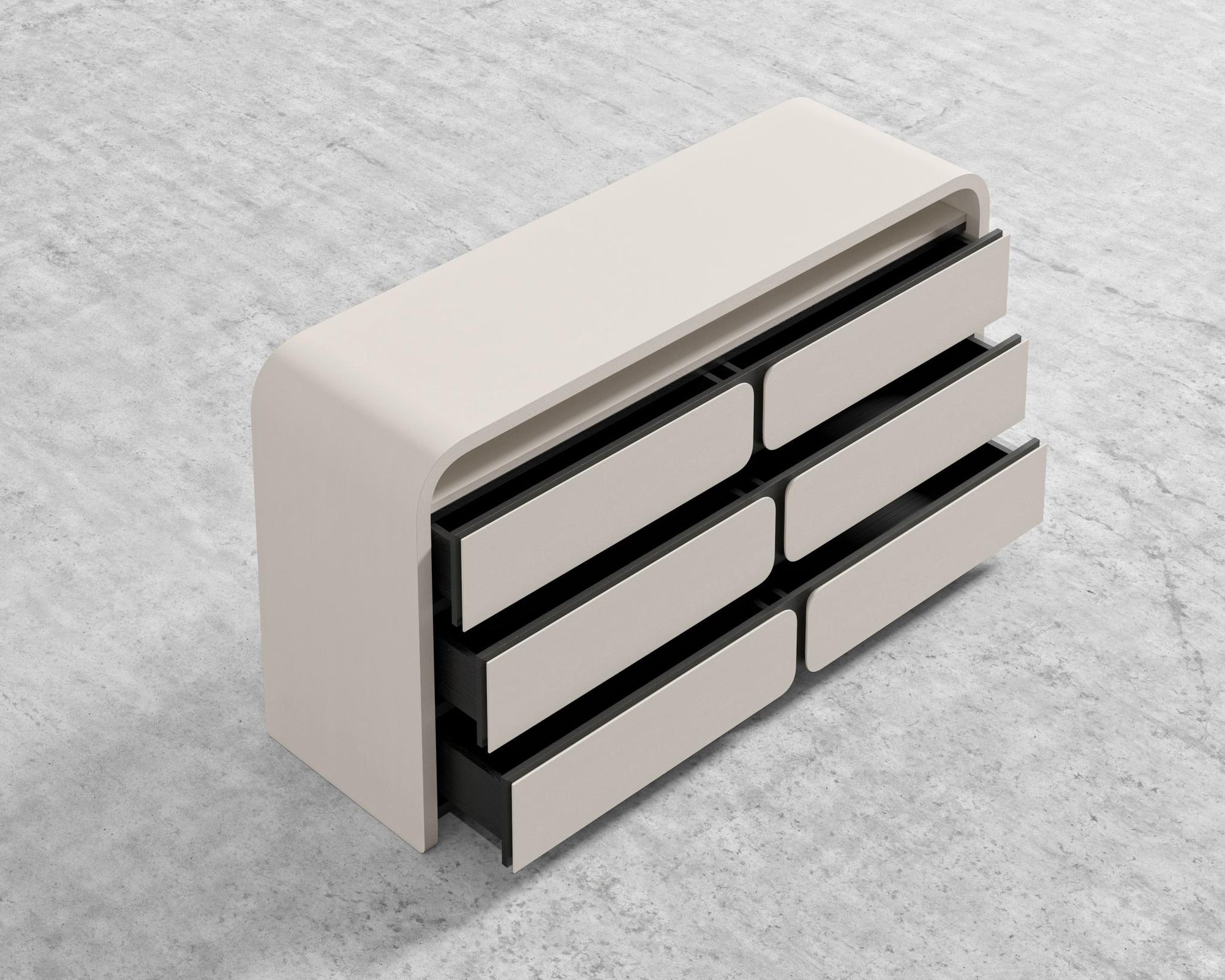 Vienna Dresser - Alabaster Matte Lacquer w/ Black Oak Veneer