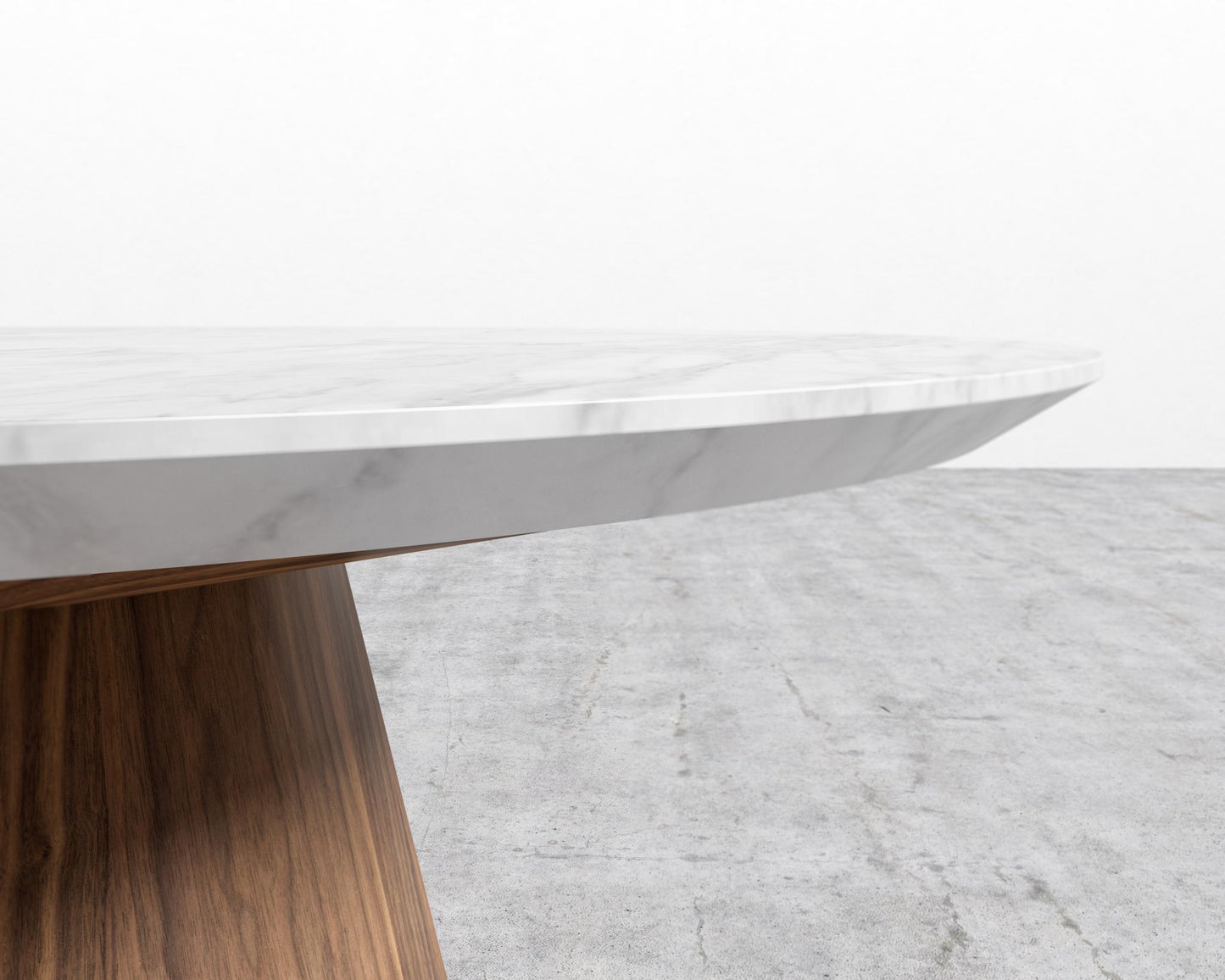 Winston Coffee Table - White Marble, 36" | 91cm, Walnut Veneer