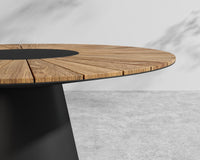 Winston Outdoor Dining Table - Teak, Black, 48" | 122cm