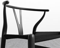 Wishbone Chair - Seat Color - Black Seat Cord, Ebony