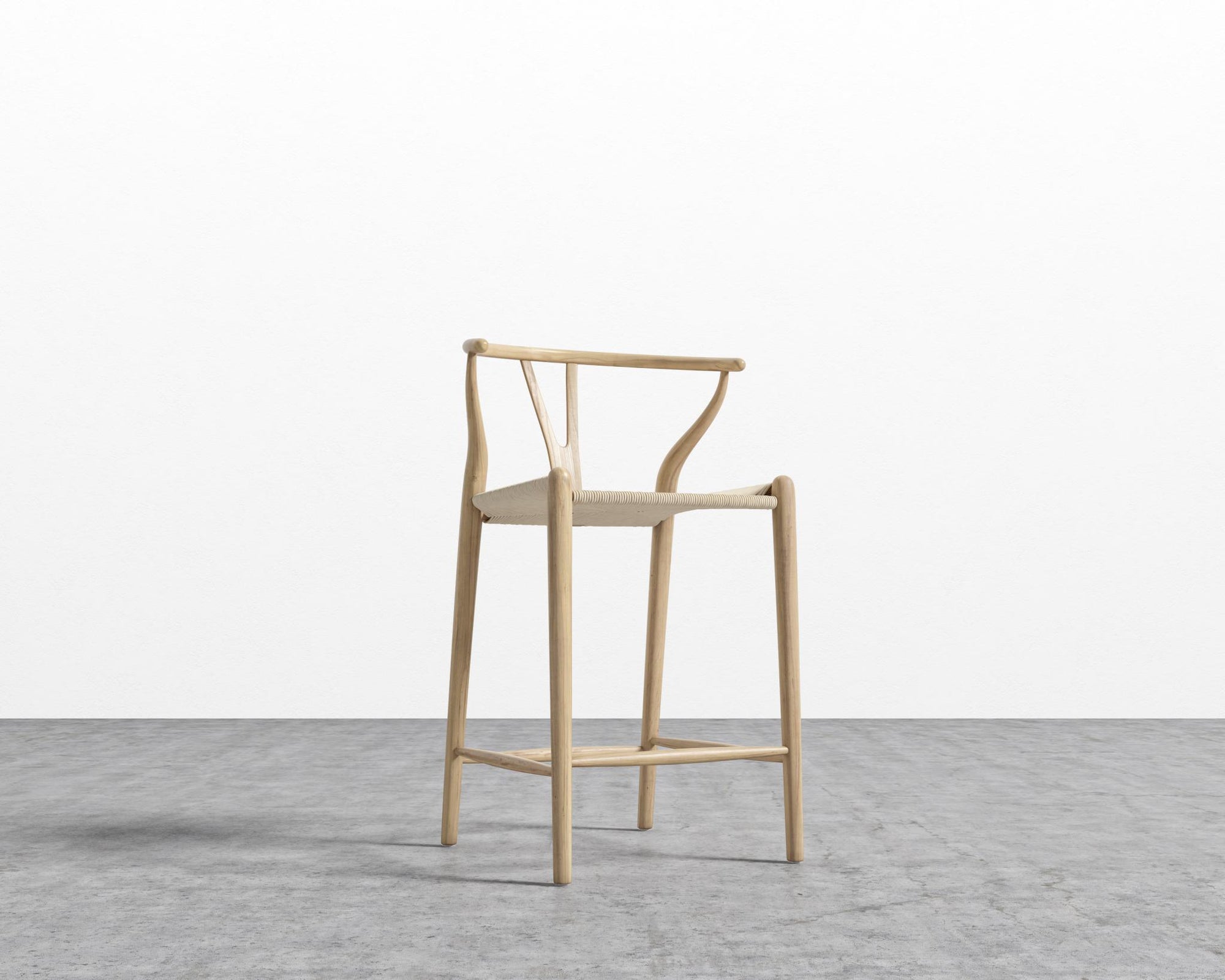 Wishbone Counter Stool - Natural, Seat Color - Natural Seat Cord