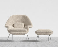 Womb Chair and Ottoman - Shearling - Almond