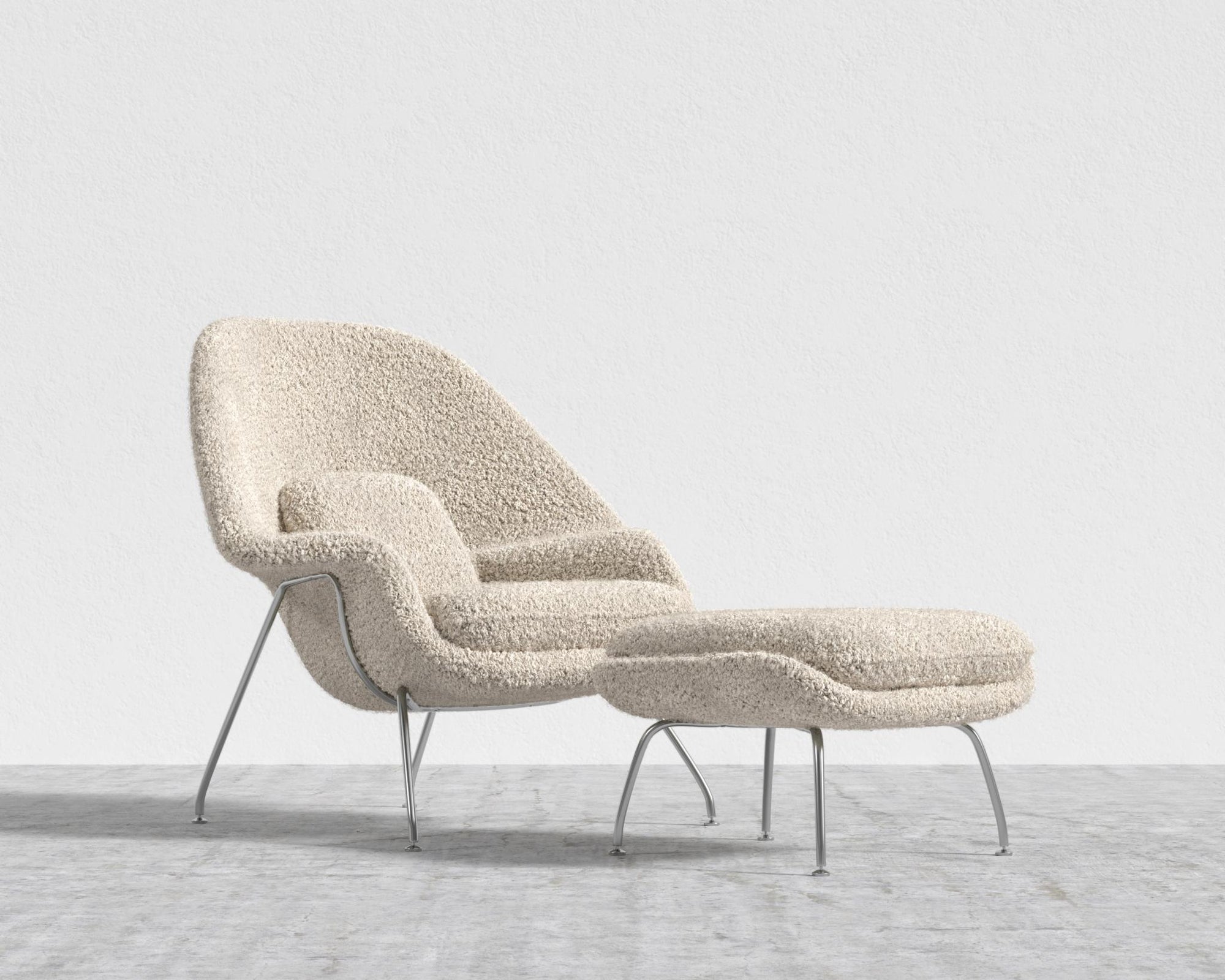 Womb Chair and Ottoman - Shearling - Almond