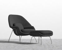 Womb Chair and Ottoman - Chatou Bouclé - Caviar