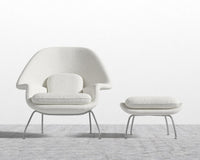 Womb Chair and Ottoman - Chatou Bouclé - Pearl