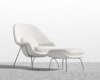Womb Chair and Ottoman - Chatou Bouclé - Pearl