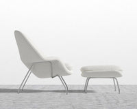 Womb Chair and Ottoman - Chatou Bouclé - Pearl