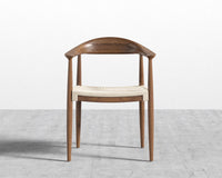 Round Chair - Woven - Walnut Stain, Seat Color - Natural Seat Cord