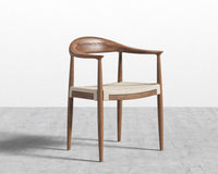 Round Chair - Woven - Walnut Stain, Seat Color - Natural Seat Cord